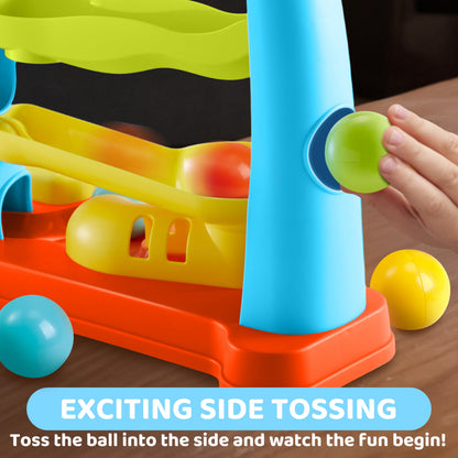 lalalark Ball Drop Toy for Toddlers, Track Stacking Learning Pound a Ball with Hammer, Early Developmental Montessori Toy, Birthday Gift for Boys & Girls Age 18M+ 2 3 Year Old Baby Kids