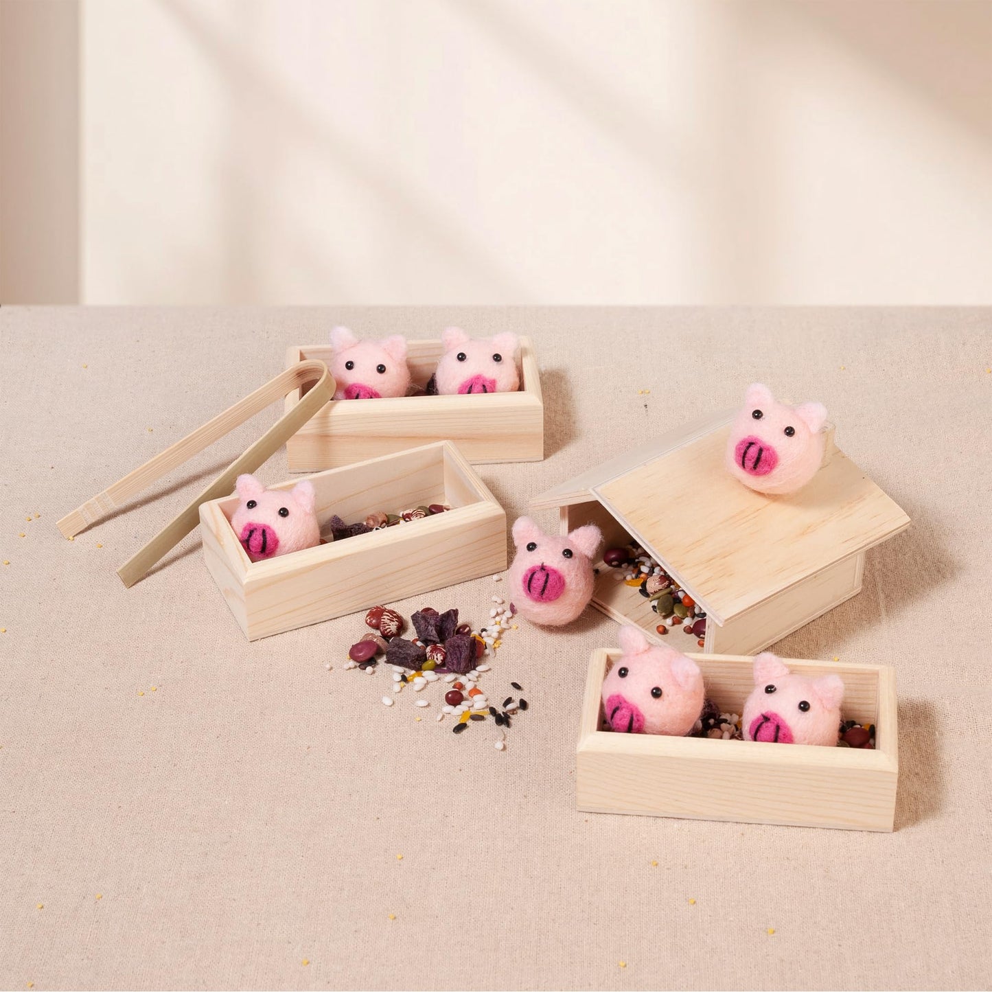 Sensory Bin Toys for Toddlers Montessori Toys, Waldorf Toys, Pretend Play Dish and Tongs- Fine Motor Learning Toys for Sensory Table Activities