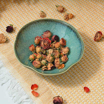 KROUJITY Decorative Bowl 7.6'' Ceramic, Ruffle Catch All Key Bowls for Entryway Table, Coffee Table Bowl Decor, Handcrafted Large Decorative Bowl, Pottery Purse Potpourri Bowl