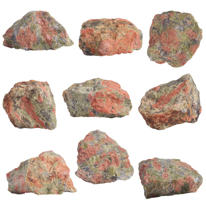 1LB Unakite Raw Crystals and Healing Stones Natural Rocks for Tumbling, Cabbing, Polishing, Wire Wrapping, Wicca & Reiki Crystal Healing