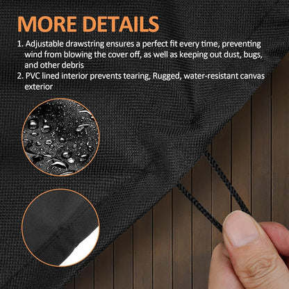 Outdoor Fireplace Cover, 32" L × 24" W × 45" H for Panovue Chiminea Fire Pit, 600D Heavy Duty Waterproof Square Chimineas Fireplace Cover for Patio Wood Burning Fireplaces