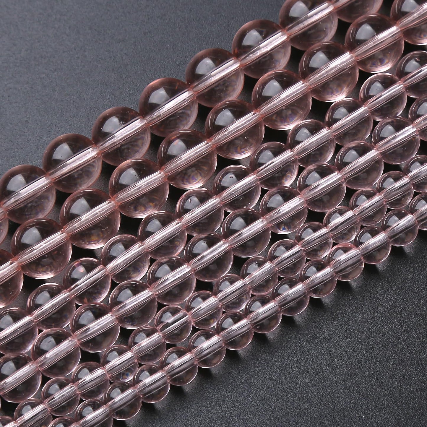 ZXYMLZI 45pcs 8mm Pink Crystal Glass Beads Round Loose Spacer Beads for Jewelry Making DIY Bracelet Necklace Healing Power Stone Beads (Pink Crystal Glass, 8mm)