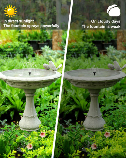Biling Solar Water Fountain Pump, Solar Bird Bath, Outdoor with Tubing, Solar Powered Fountain Pump for Pond BirdBath, Garden, Pool, Fish Tank,Backyard