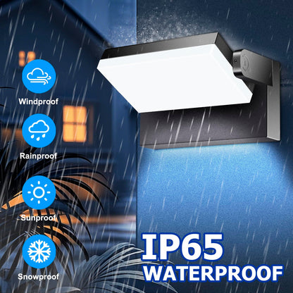 rosykite 3CCT LED Outdoor Wall Lights, 4800LM, 360° Adjustable, 3 Color Modes, IP66 Waterproof, Security Wall Pack Flood Lights for Garage, Porch, Patio, Black