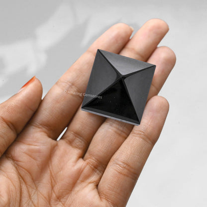 Amazing Gemstone Black Obsidian Pyramid Crystal Healing Stones - 1" Great Pyramid Figurine of Natural Stone Pyramid for Meditation, Reiki, Chakra Balancing and Crystal Pyramids Grid