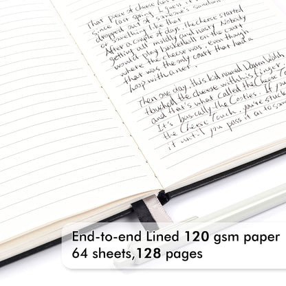 12 Pack Notebooks Journals Bulk with 12 Black Pens, Feela A5 Hardcover Notebook Classic Ruled Journal Set with Pen Holder for School Business Work Travel Writing, 120 GSM, 5.1”x8.3”, Black