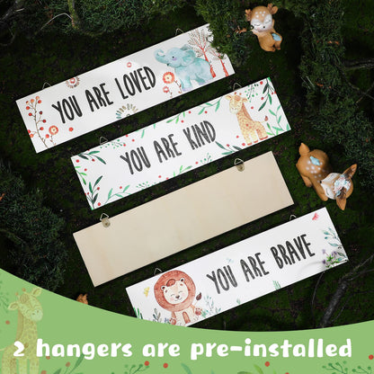 Chunful 4 Pieces Baby Nursery Decor Unframed Wall Art Bedroom Decor Motivational Inspirational Girls Room Adorable Wall Decoration with Inspirational Quotes for Boys Girls(Woodland Animal)