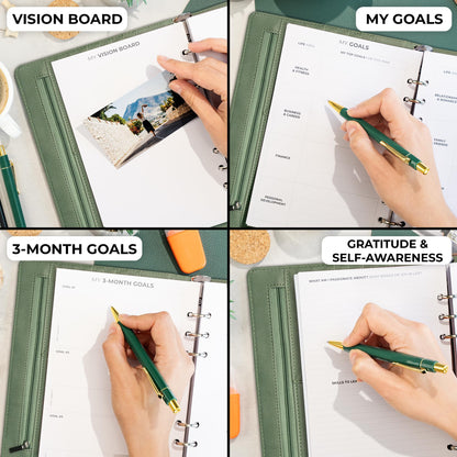 Clever Fox Weekly Planner Binder – Goal Setting Planner for Time Management & Weekly Tasks – Work & Life Organizer with To Do List & Habit Tracker – Undated, 7″ x 9″ Hardcover (Cypress)