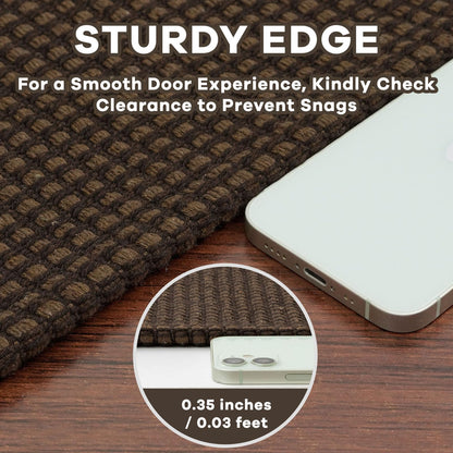 EARTHALL Woven Area Rug 2x3 Ft Washable Rugs for Entryway Braided Non Slip Throw Rugs Door Mat Indoor Outdoor Entrance Small Cotton Woven Carpet for Kitchen Foyer Front Door, Brown