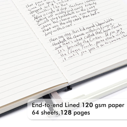 feela 24 Pack Journal Notebook for Work, Business Notebook Bulk Hardcover Lined Writing Journal with Pen Holder for Men Women Note Taking, with 24 Black Pens, 120 GSM, 5.1”x8.3”, A5, Gray