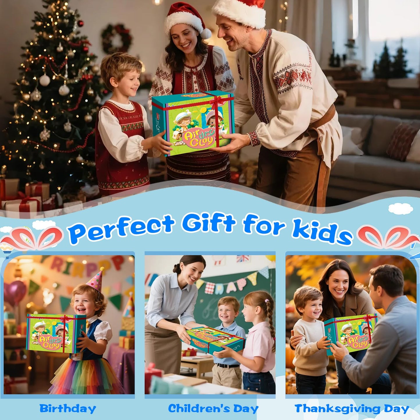 Ixiaoyoo Air Dry Clay for Kids, 78 Colors Modeling Magic Clay, Safe & Non-Toxic, DIY Model School Arts & Crafts Kit with Tools, Home Party Favors, Birthday & Christmas Toys Gift for Boys & Girls