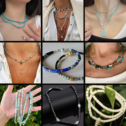 BONNY BOXX 150PCs Natural White Opal Spacer Beads, Loose Semi Precious Flat Round Gemstone Heishi Disc Stone Beads for Beading Jewelry Making 4mm*2mm