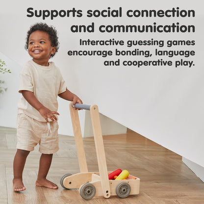 PlanToys® Musical Bird Walker Wooden Push Toy with Sound | Montessori Developmental Activity for Balance, Rhythm & Coordination | Eco-Friendly Educational Toy for Early Learning