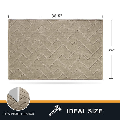 PURRUGS Dirt Trapping Door Mat 24" x 35.5", Non-Slip Machine Washable Entry Rug, Dog Doormat, Indoor Front Door Mat, Super Absorbent Entryway Rug for Muddy Shoes & Paws, Taupe