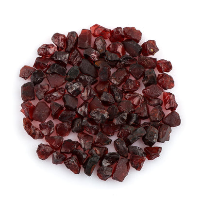 CRYSTALIS 25pcs Natural Red Garnet Raw Crystals, Loose Gemstone Wholesale Bulk Rough Jewelry Making Supply, Chakra & Healing Raw Stones, Wire Wrapping, DIY, Gem Collection, Size : 5-8mm