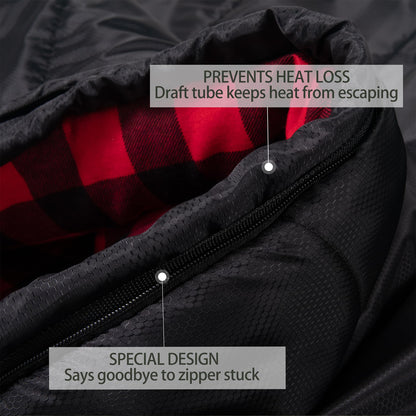 HiZYNICE Sleeping Bags for Adults Cold Weather Zero Degree Extra Large Sleeping Bag Adult Big and Tall Winter Camping XXL,Black Right Zip,90" x 39"