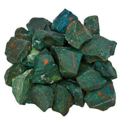 Amazing Gemstone Bloodstone Raw Crystals and Healing Stones, Natural Rocks for Tumbling and DIY Raw Stones and Crystals (1 Piece)