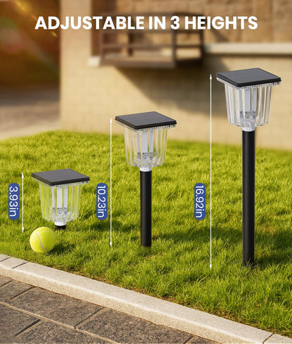 Super Bright Solar Pathway Lights Outdoor Powered 8 Pack,Adjustable Warm&Cool White,Waterproof IP65 Solar Garden Decor Landscape Lighting Outside for Front Yard/Walkway/Patio/Driveway/Lawn/Path Light