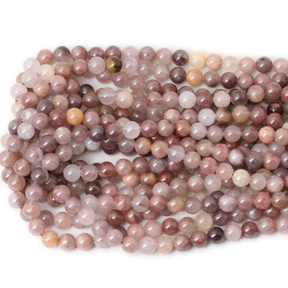 CHEAVIAN 45PCS 8mm Natural Pruple Berry Quartzite Crystal Round Loose Beads for Jewelry Making 1 Strand 15"