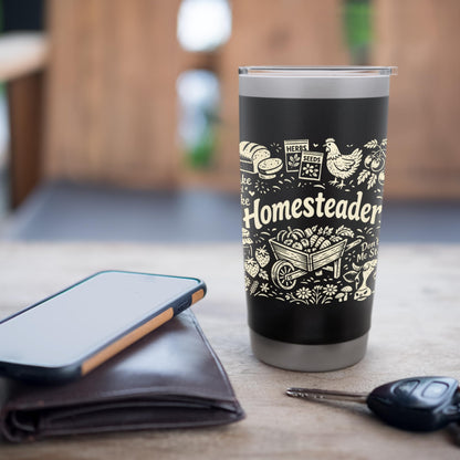 Homesteader Retro Farm Wheelbarrow & Garden Icons Stainless Steel Insulated Tumbler