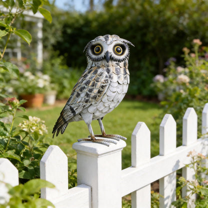 Shorayn Metal Owl Decor Garden Statue Outdoor Sculpture Yard Art for Patio Lawn Backyard Home Decoration Great Gifts