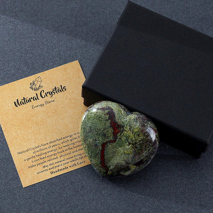 MAIBAOTA 60 mm Dragon Stone Crystals Large Heart Stone Healing Crystals Natural Crystal Heart Reiki Gemstone Polished Heart Shaped Rocks Meditation Mothers Day Crystal Gifts for Mom Her