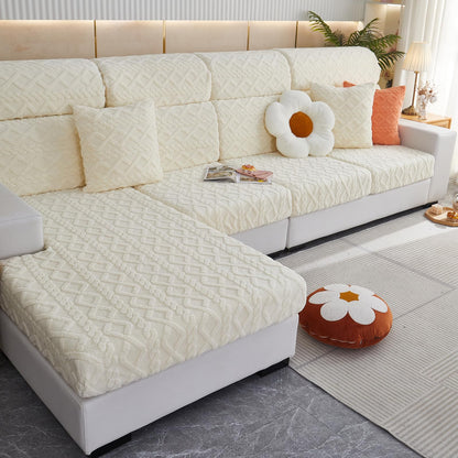 SHEKAKO Universal Sofa Pillowcase, 18x18 Inches Wear-Resistant Pillow Cases Covers, Stretch Thick Sofa Pillow Case Cover, Replacement Pillow Case Covers for L Shape Sectional Sofa(White,Pillowcase)