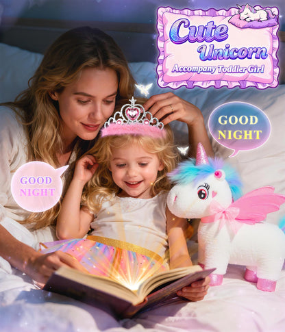 Jeowoqao Unicorn Toys for Girls Age 4-6,Walking Talking Singing Interactive Unicorns with Painting Kit Crafts Toddler Unicornss Dress up, Remote Control Plush Unicorn's Toy for Kids 3-6