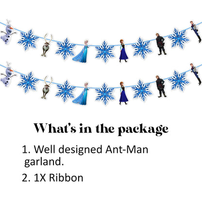 Frozn Garland Decoration – ICY Winter Theme Hanging Garland for Birthday Celebration Setup, Wall and Backdrop Display, Party Room Styling, Photo Area Decoration, and Cool Blue Themed Event Décor
