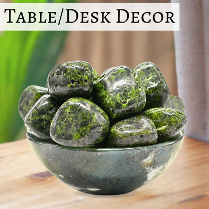 Amazing Gemstone Green Tourmaline with Matrix Crystal Tumbled Stones Polished Rocks - Natural Gem Stones for Healing - DIY Crystals for Protection (1 Piece)
