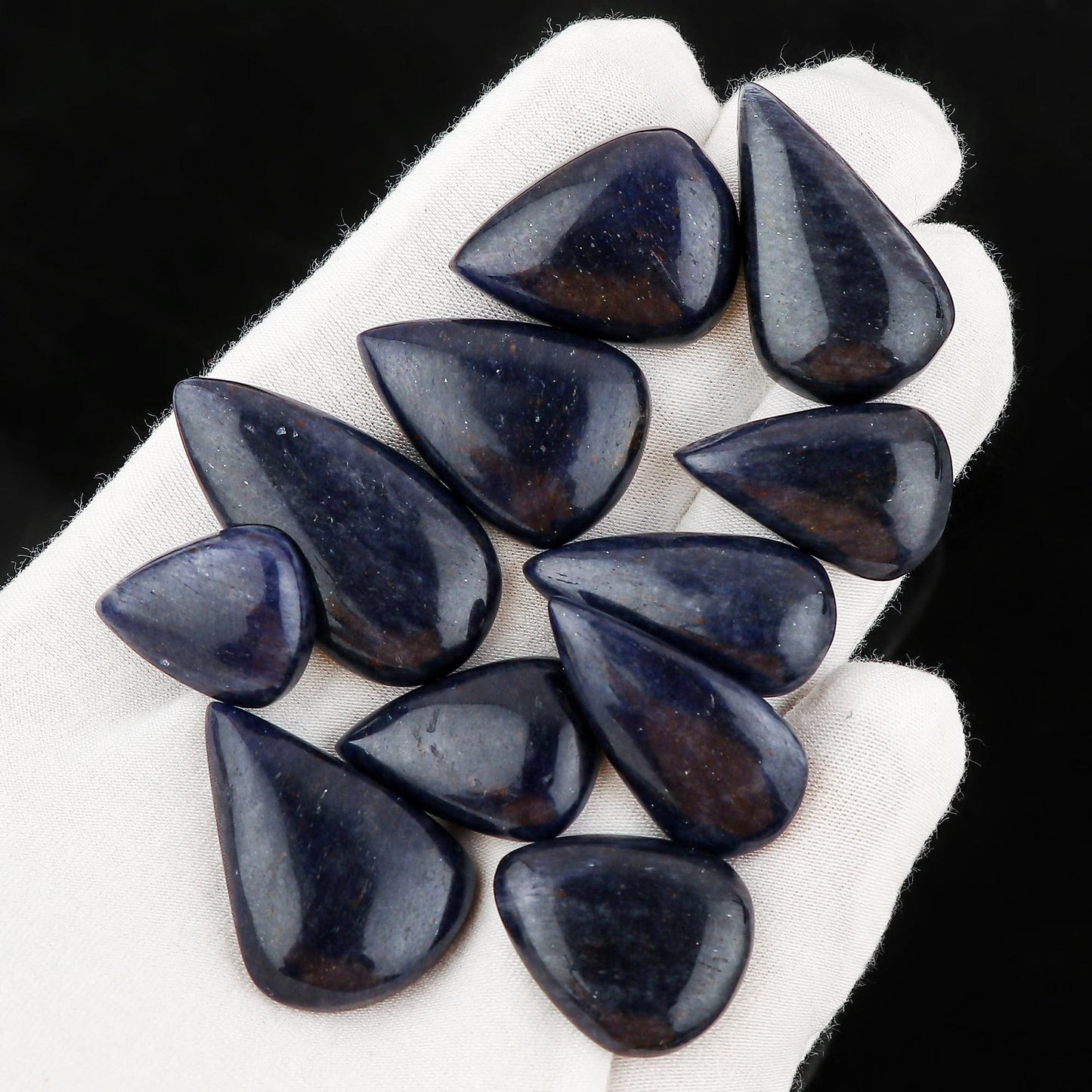 GEMKORA Blue Quartz (100 Carats) (2-3pcs) (Pears) (20mm+) Natural Gemstones Wholesale Cabochons Lot, Jewelry Making Loose Supply, DIY, Wire Wrapping, Healing Crystals, Wholesale Bulk Gemstone