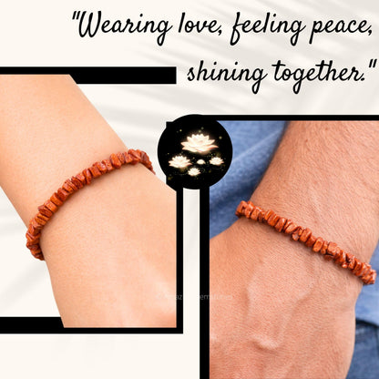 Amazing Gemstone Chips Bracelet (Red Goldstone)