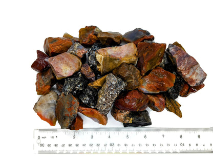 3 lbs Bulk Rough Agate, Jasper, Petrified Wood Stone Mix - 1 to 2 Inch Mixed Sizes. Natural Stones Perfect for Rock Tumbling, Wire Wrapping, Fountain, Decoration, Lapidary or Energy Stones