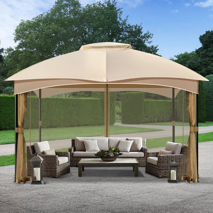COWVIE Gazebo Replacement Netting Screen, 12' x 16' Universal Gazebo 4-Panel Mosquito Sidewalls with Double Zippers for Outdoor Patio (Only Netting)