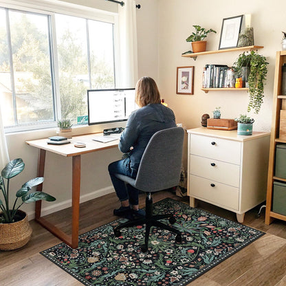 Office Chair Mat for Hardwood Floor & Tile Floor,36"X 48" Heavy Duty Desk Chair Mat for Hard Floors, Under Desk Rug for Rolling Computer Chair,Anti Slip,Low Pile Carpet Floor Protector-Green Grass