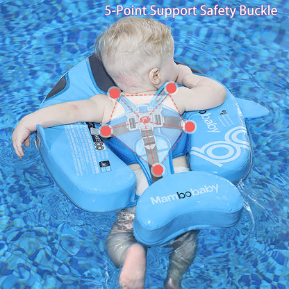 Luckclubtojoy Mambobaby Floats with Canopy &Tail, Non-Inflatable Baby Float for Pool Add Tail Avoid Flip Swim Trainer Baby Floats for Toddler Boys Girls(Narwhal-Pink)