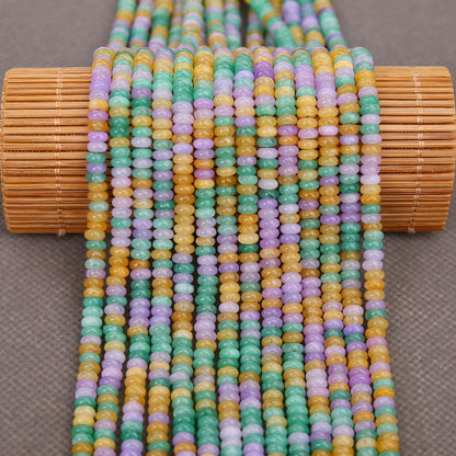 BONNY BOXX 1 Strand (150PCs) Natural 2 * 4mm Colorful Rondelle Beads, Natural Abacus Disk Stone Beads Loose Spacer Gemstone for DIY Bracelet Necklace Jewelry Making