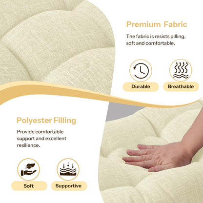 FlyGulls Bench Cushion for Indoor Furniture Soft Bench Seat Cushion for Dining, Piano Benches and Window Seats Tufted Chair Pads with Non-Slip Backing 42"X17"X3"/106X43X8 cm (1, Cream)