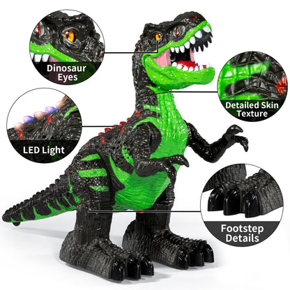 Remote Control Dinosaur Toy for Boys Kids 3-5 5-7 Years, RC Walking T-Rex Dino Robot Toy with Water Mist Spray, Lights and Sounds, Rechargeable Battery, 3 4 5 6 7 8 Years Old Boy Girl Birthday Gift