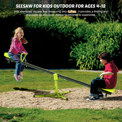 Iyoyo Teeter Totter Seesaw for Kids Outdoor for Ages 4-8 Toddler Seesaw Sit and Spin Teeter Totter Outside Outdoor Toys Swiveling 360 Degrees Rotating for Children Age 3 4 5 6 7 8 (Light Green)