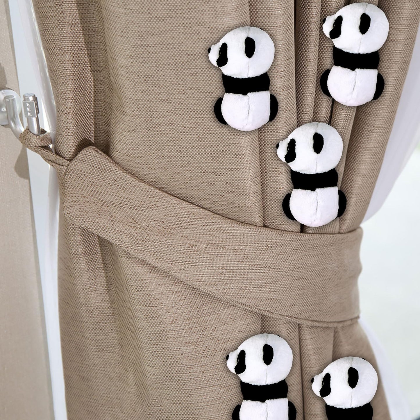 Haiabei 12Pcs Finger Panda Plush 4 inch Pandas Clips Curtain Holder Stand Note Memo Clips Photo Holder Cute Panda-s Toy Doll Finger Kids Toy,Home Decoration Plant Pots Bonsai Craft Decor