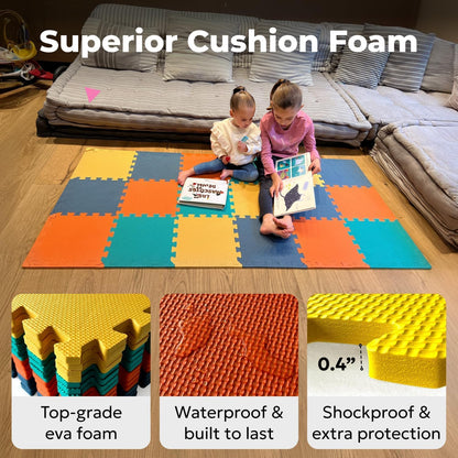 MioTetto Baby Play Mat, Soft Foam Floor Tiles for Kids. Adjustable Interlocking Foam Tiles, Fits with 50x50 Playpen Baby mat for Crawling & Development, Safe & Non-Toxic Playmat for Babies 6-12 Months