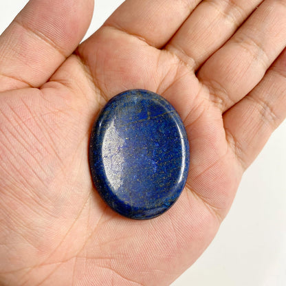 GolbalJew Lapis Lazuli Thumb Worry Stone for Anxiety Healing Crystals Sets, Hand Carved Crystals and Healing Stones, Meditation Crystal Reiki Natural Relax Palm Stone for Anxiety Therapy Relief