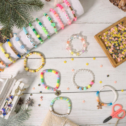 18000 Pcs Clay Beads Bracelet Making Kit 6 Boxes 96 Colors Friendship Jewelry Making kit Polymer Set with 1000 Letter Beads and 850 Charms Crafts