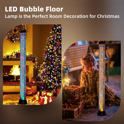 4FT Sensory LED Water Bubble Tube Lamp with 12 Fish and Color Changing Light Effects, Sensory Bubble Tube Lamp for Autistic ADHD Children Alleviating Stress and Anxiety in Adults