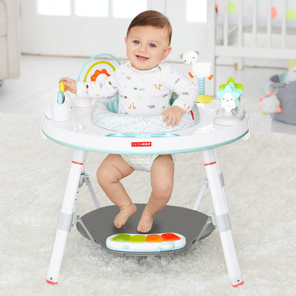 Skip Hop Gift Set of 3 in 1 Baby Activity Center, 4mo+, Silver Lining Cloud + Skip Hop 3-Stage Developmental Learning Crawl Toy, Explore & More Follow-Me Bee