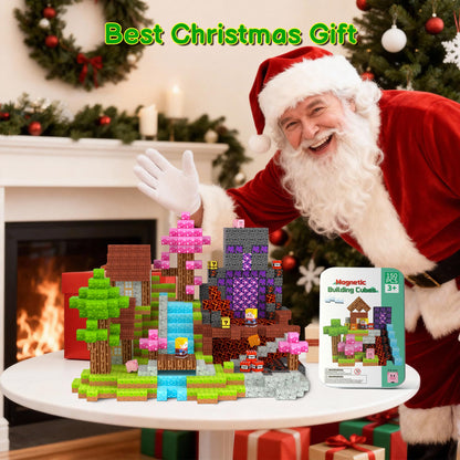 iLacven Magnetic Blocks Travel Magnetic Building Blocks Cubes - 150 PCS Tin Box Magnet Toys Set STEM Educational for Kids Ages 4-8 6-8 8-12 Year Old Boys Girls Gifts Birthday Christmas