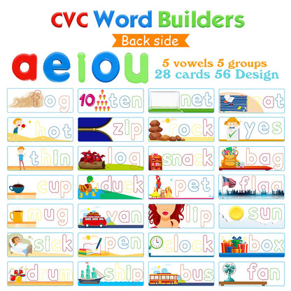 SpringFlower See & Spell Matching Letter Toy,Learning Educational Toy For 3 4 5 6 Years Old Boys And Girls,Preschool Learning Activities,Shape & Color Recognition Game,Cvc Word Builders For Kids,80Pcs