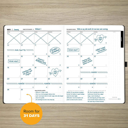 Get Stuff Done Planner for Productivity - 1 Year Undated Daily Planner, 8.5- x 11- - Sturdy & Smart Organizer for Goal Setting - Personal Organizer for Men & Women