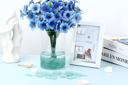 LAIDANLA 13oz Sea Glass for Crafts, 0.78–1.57in Teal Frosted Seaglass Decorative Glass Stones Vase Filler for DIY Resin Art Coastal Home Decor Aquarium Wedding Table Centerpieces